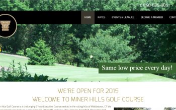 Web design for Miner Hills Golf